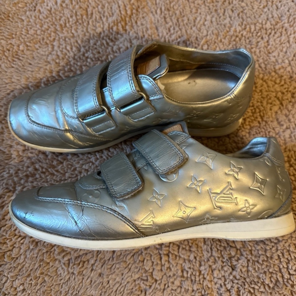 Louis Vuitton gold monogram shoes